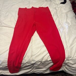 Athleta Red Salutation Stash leggings